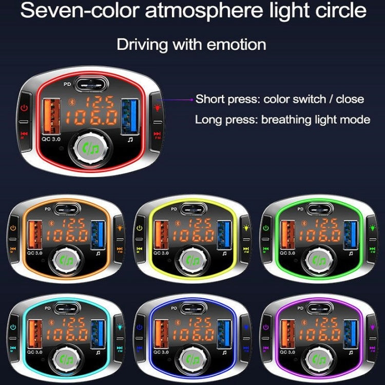 BC63 Scheda per auto colorata Lettore MP3 Ricevitore Bluetooth multifunzionale Caricatore per disco U Accendisigari per auto, BC63