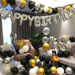 Buon Compleanno Ragazza Ragazzo Pellicola in alluminio Palloncino Scena Decorazione Set Sfondo Decorazione murale Forniture per decorazioni per feste per adulti