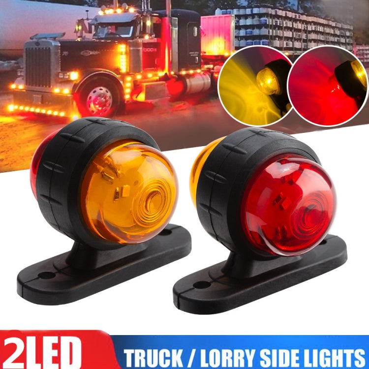 2 PCS R9 12-24V 2 LED 2000-4000K Luce laterale per camion leggero a doppia faccia Modifica per camion carico Fanale posteriore laterale a due colori, 2 PCS R9