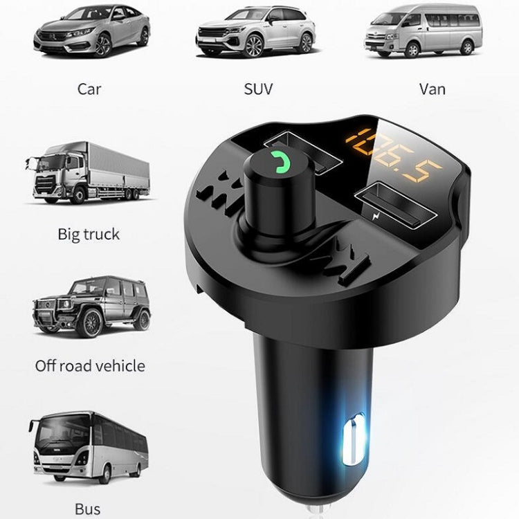 T66 Caricabatteria per auto Bluetooth Accendisigari Lettore MP3 Trasmettitore FM per auto vivavoce, T66