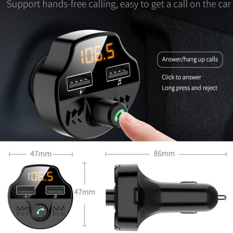 T66 Caricabatteria per auto Bluetooth Accendisigari Lettore MP3 Trasmettitore FM per auto vivavoce, T66