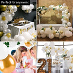Set di ghirlande di palloncini a tema festa in oro bianco Set di palloncini per decorazioni nuziali di compleanno, White Gold Party Theme Balloon
