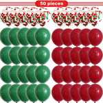 Set di 2 palloncini di coriandoli rossi e verdi di Natale, decorazioni per feste di Natale di buon Natale, Christmas Party Decorations