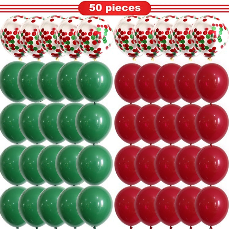 Set di 2 palloncini di coriandoli rossi e verdi di Natale, decorazioni per feste di Natale di buon Natale, Christmas Party Decorations
