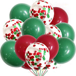 Set di 2 palloncini di coriandoli rossi e verdi di Natale, decorazioni per feste di Natale di buon Natale, Christmas Party Decorations