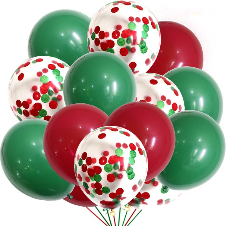 Set di 2 palloncini di coriandoli rossi e verdi di Natale, decorazioni per feste di Natale di buon Natale, Christmas Party Decorations