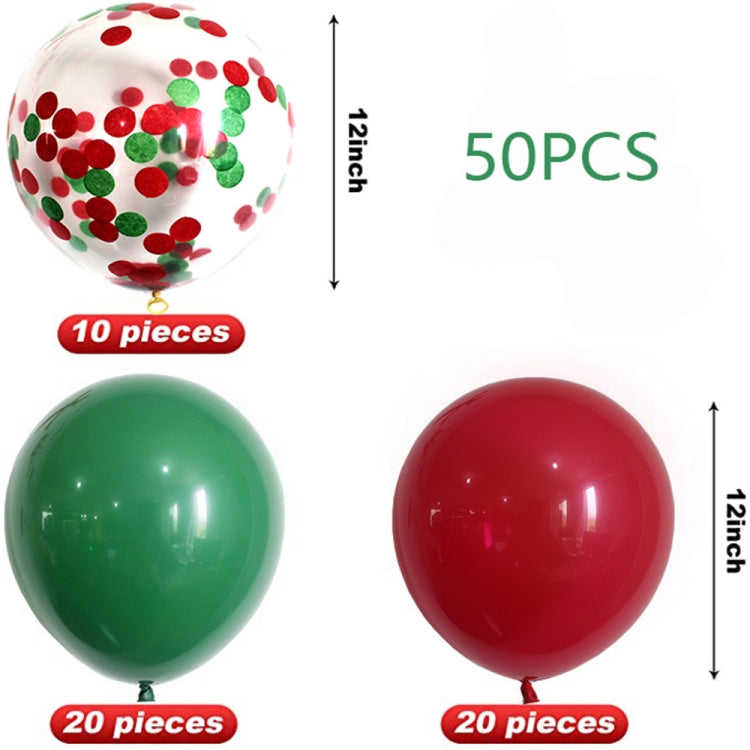Set di 2 palloncini di coriandoli rossi e verdi di Natale, decorazioni per feste di Natale di buon Natale, Christmas Party Decorations