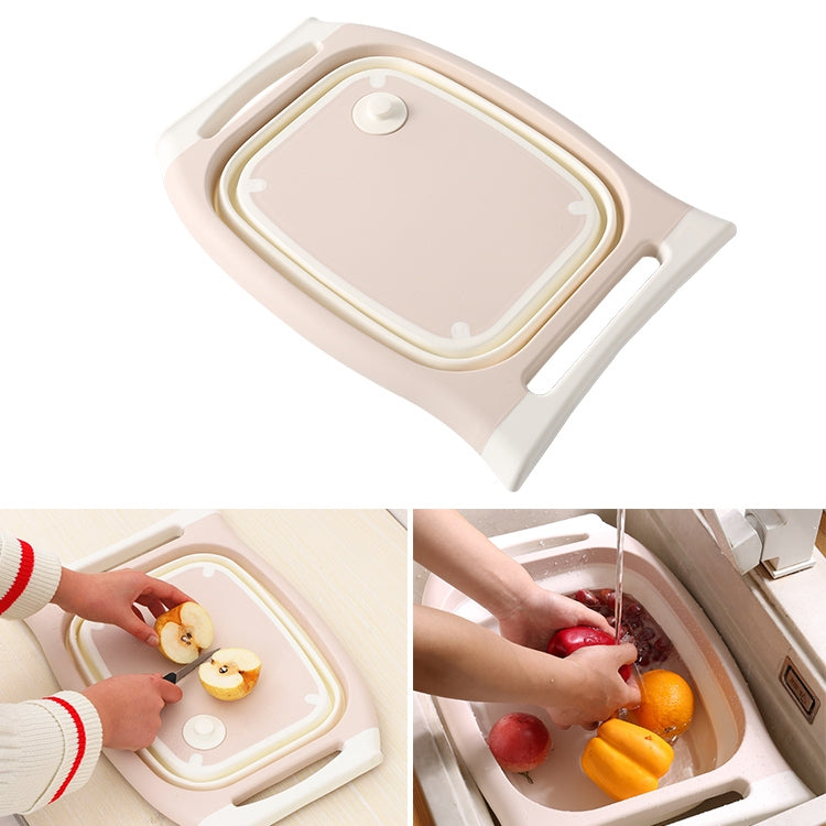 Lavabo per verdure pieghevole da cucina con tagliere multifunzionale, Pink, Blue