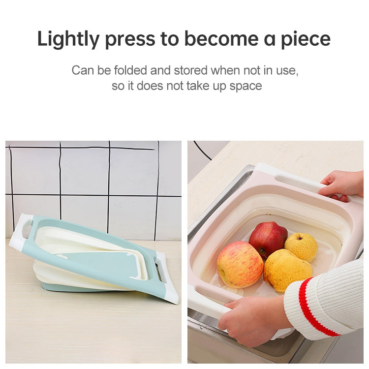 Lavabo per verdure pieghevole da cucina con tagliere multifunzionale, Pink, Blue