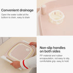 Lavabo per verdure pieghevole da cucina con tagliere multifunzionale, Pink, Blue