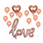 Set di decorazioni per palloncini in foglio di alluminio LOVE da 2 pezzi. Palloncini per layout della sede del matrimonio, LOVE + 2 Heart Shape + 10 Latex, LOVE + 2 Heart Shape + 10 Sequins, LOVE + 2 Heart Shape + 5 Sequins 5 Latex