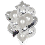 2 pezzi di palloncini in alluminio con paillettes perlate da 18 pollici, decorazione per feste, decorazioni natalizie
