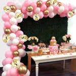 Macron Set di decorazioni per palloncini rosa Proposta di layout per decorazione festa di compleanno, Macron Pink Balloon Decoration