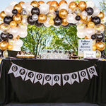 Set classico di palloncini in lattice oro nero Set di decorazioni per la stanza con catene di palloncini per feste di compleanno, Classic Black Gold Latex Balloon Set