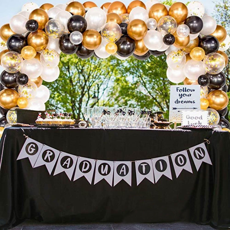 Set classico di palloncini in lattice oro nero Set di decorazioni per la stanza con catene di palloncini per feste di compleanno, Classic Black Gold Latex Balloon Set
