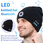 Cappello lavorato a maglia Bluetooth 5.0 con illuminazione a LED per pesca notturna all'aperto