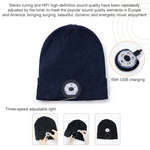 Cappello lavorato a maglia Bluetooth 5.0 con illuminazione a LED per pesca notturna all'aperto