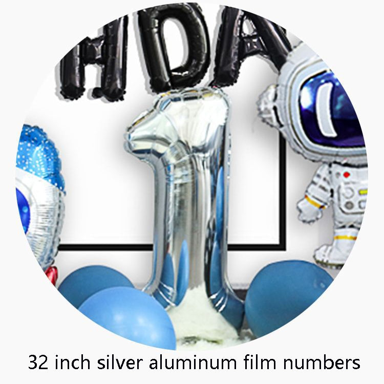 Set di decorazioni per palloncini di compleanno a tema astronauta, cielo stellato, razzo, pellicola in alluminio, palloncino, decorazione per feste per bambini, Set 2, Set 3