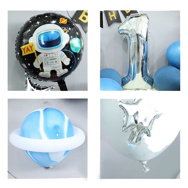 Set di decorazioni per palloncini di compleanno a tema astronauta, cielo stellato, razzo, pellicola in alluminio, palloncino, decorazione per feste per bambini, Set 2, Set 3