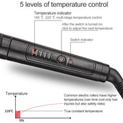 Bigodino per capelli in nano titanio con display digitale della temperatura a LED, 19mm, 22mm, 25mm, 28mm, 32mm