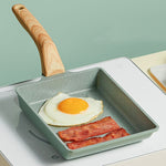 Tamagoyaki Mini Padella antiaderente Padella per colazione a fondo piatto, Long-shaped, Square