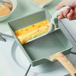 Tamagoyaki Mini Padella antiaderente Padella per colazione a fondo piatto, Long-shaped, Square
