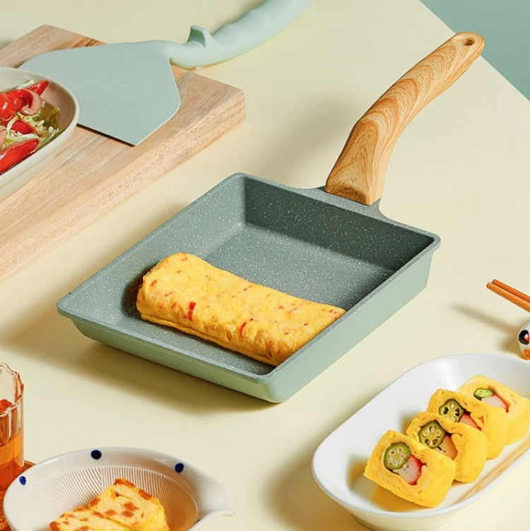 Tamagoyaki Mini Padella antiaderente Padella per colazione a fondo piatto, Long-shaped, Square