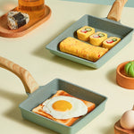 Tamagoyaki Mini Padella antiaderente Padella per colazione a fondo piatto, Long-shaped, Square