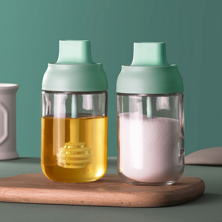 3 pezzi di nastro macaron, coperchio a prova di umidità, cucchiaio, un barattolo di condimento, bottiglia di condimento in vetro con etichetta, Seasoning Bottle, Honey Bottle, Brush Oil Bottle