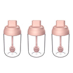 3 pezzi di nastro macaron, coperchio a prova di umidità, cucchiaio, un barattolo di condimento, bottiglia di condimento in vetro con etichetta, Seasoning Bottle, Honey Bottle, Brush Oil Bottle