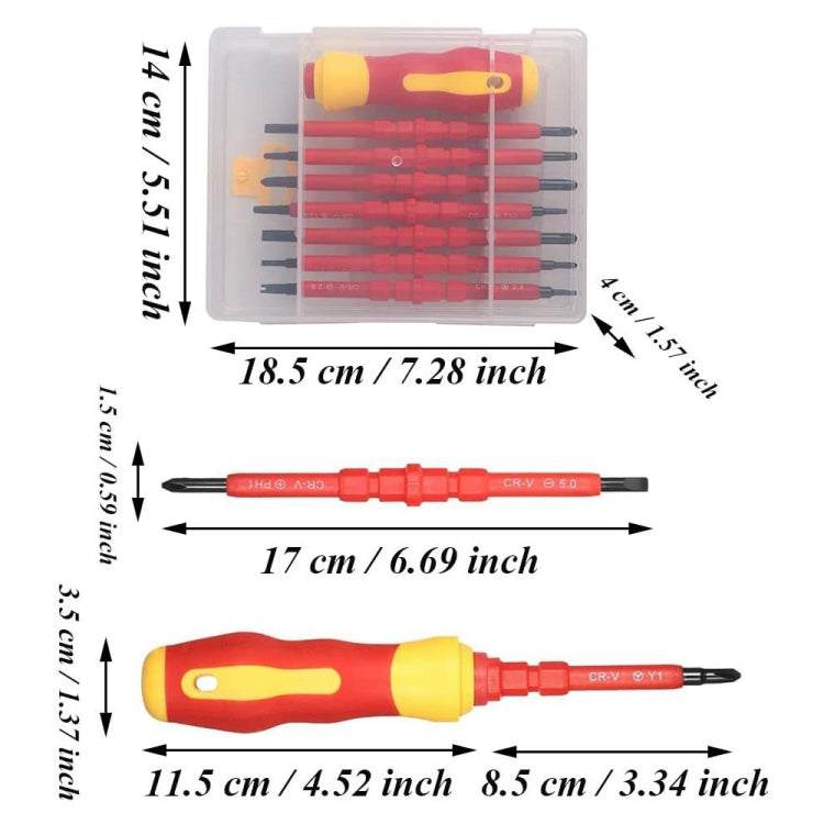 Set di cacciaviti per strumenti di riparazione multiuso con isolamento bit 7 in 1, 7 in 1