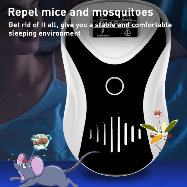 2 PZ DC-9017A Repellente per mouse ad ultrasuoni Repellente per insetti silenzioso a risparmio energetico Repellente per zanzare e repellente per insetti multifunzionale, Black+US Plug, Black+EU Plug, Black+UK Plug