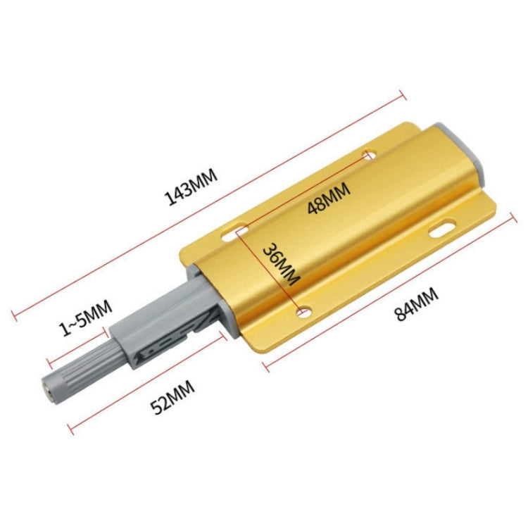 Buttafuori in lega di alluminio da 3 pezzi con maniglia push-pull per armadio, porta dell'armadio, cassetto, Gold, Silver