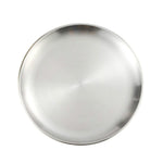 Piatto rotondo addensato in acciaio inossidabile da 2 pezzi, vassoio da caffè, piatto per torta di frutta, piatto per ossa, piatto poco profondo, 14cm Brushed Matte Silver, 17cm Brushed Matte Silver, 20cm Brushed Matte Silver, 23cm Brushed Matte Silver...