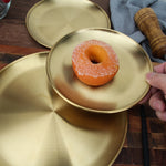 Piatto rotondo addensato in acciaio inossidabile da 2 pezzi, vassoio da caffè, piatto per torta di frutta, piatto per ossa, piatto poco profondo, 14cm Brushed Matte Silver, 17cm Brushed Matte Silver, 20cm Brushed Matte Silver, 23cm Brushed Matte Silver...