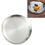 Piatto rotondo addensato in acciaio inossidabile da 2 pezzi, vassoio da caffè, piatto per torta di frutta, piatto per ossa, piatto poco profondo, 14cm Brushed Matte Silver, 17cm Brushed Matte Silver, 20cm Brushed Matte Silver, 23cm Brushed Matte Silver...
