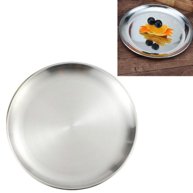 Piatto rotondo addensato in acciaio inossidabile da 2 pezzi, vassoio da caffè, piatto per torta di frutta, piatto per ossa, piatto poco profondo, 14cm Brushed Matte Silver, 17cm Brushed Matte Silver, 20cm Brushed Matte Silver, 23cm Brushed Matte Silver...