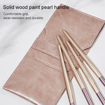 4 pezzi/set Pennello per trucco Pennello per ombretto Set per trucco per occhi Pennello per capelli morbidi Pennello per sbavature con borsa per pennelli, Gold, Silver