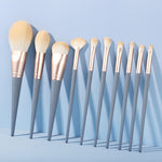 10 pezzi/set Pennello per trucco Pennello per cipria in fibra di mais per capelli in fibra di seta Pennello per trucco per viso e occhi, Without Bag, With Blue Bag, With Silver Bag, With Gray Bag, With Pink Cylinder, With Green Cylinder                ...