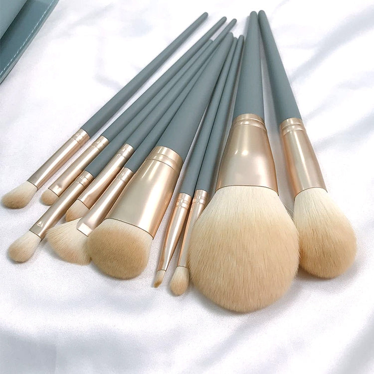 10 pezzi/set Pennello per trucco Pennello per cipria in fibra di mais per capelli in fibra di seta Pennello per trucco per viso e occhi, Without Bag, With Blue Bag, With Silver Bag, With Gray Bag, With Pink Cylinder, With Green Cylinder                ...