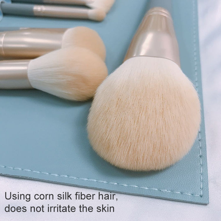 10 pezzi/set Pennello per trucco Pennello per cipria in fibra di mais per capelli in fibra di seta Pennello per trucco per viso e occhi, Without Bag, With Blue Bag, With Silver Bag, With Gray Bag, With Pink Cylinder, With Green Cylinder                ...