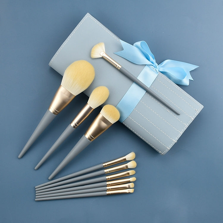 10 pezzi/set Pennello per trucco Pennello per cipria in fibra di mais per capelli in fibra di seta Pennello per trucco per viso e occhi, Without Bag, With Blue Bag, With Silver Bag, With Gray Bag, With Pink Cylinder, With Green Cylinder                ...