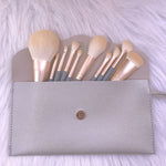 10 pezzi/set Pennello per trucco Pennello per cipria in fibra di mais per capelli in fibra di seta Pennello per trucco per viso e occhi, Without Bag, With Blue Bag, With Silver Bag, With Gray Bag, With Pink Cylinder, With Green Cylinder                ...