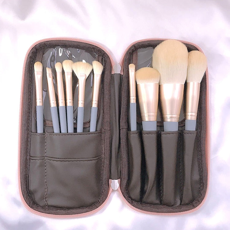 10 pezzi/set Pennello per trucco Pennello per cipria in fibra di mais per capelli in fibra di seta Pennello per trucco per viso e occhi, Without Bag, With Blue Bag, With Silver Bag, With Gray Bag, With Pink Cylinder, With Green Cylinder                ...