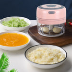 Schiacciatore per miscelazione di aglio elettrico USB ricaricabile Schiacciatore per alimenti complementare Dispositivo per sbucciare l'aglio in acciaio inossidabile Mini taglierino per aglio senza fili, Pink, Green, White
