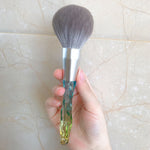 Pennello per trucco Pennello per capelli in fibra di seta di mais Lavaggio per trucco, Green Loose Powder Brush, Pink Loose Powder Brush, 5 PCS Green Eye Shadow Brush, Green Loose Powder Brush+5 PCS Eye Shadow Brush                                     ...