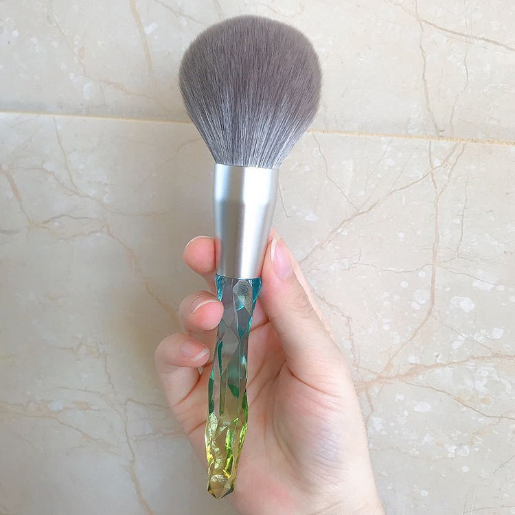 Pennello per trucco Pennello per capelli in fibra di seta di mais Lavaggio per trucco, Green Loose Powder Brush, Pink Loose Powder Brush, 5 PCS Green Eye Shadow Brush, Green Loose Powder Brush+5 PCS Eye Shadow Brush                                     ...