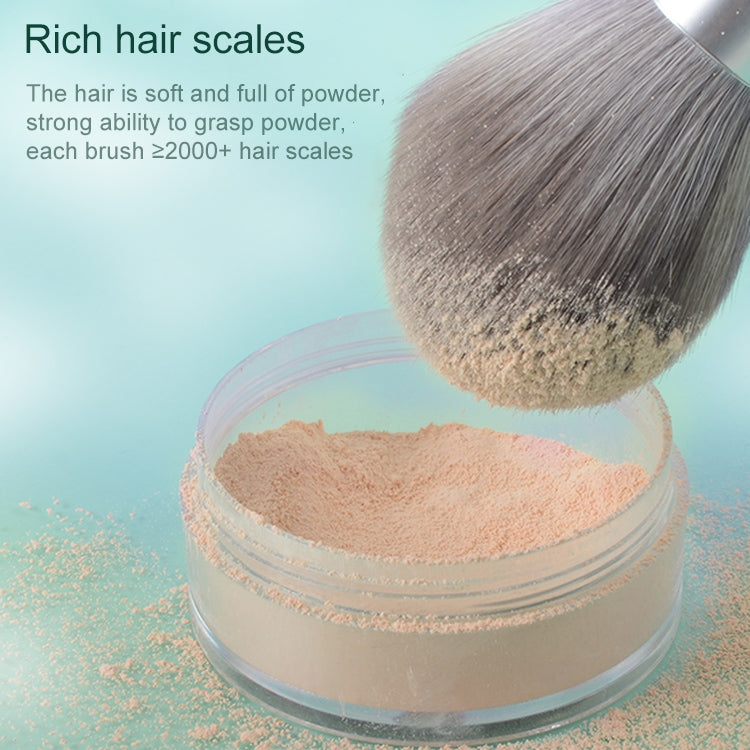 Pennello per trucco Pennello per capelli in fibra di seta di mais Lavaggio per trucco, Green Loose Powder Brush, Pink Loose Powder Brush, 5 PCS Green Eye Shadow Brush, Green Loose Powder Brush+5 PCS Eye Shadow Brush                                     ...