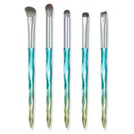 Pennello per trucco Pennello per capelli in fibra di seta di mais Lavaggio per trucco, Green Loose Powder Brush, Pink Loose Powder Brush, 5 PCS Green Eye Shadow Brush, Green Loose Powder Brush+5 PCS Eye Shadow Brush                                     ...