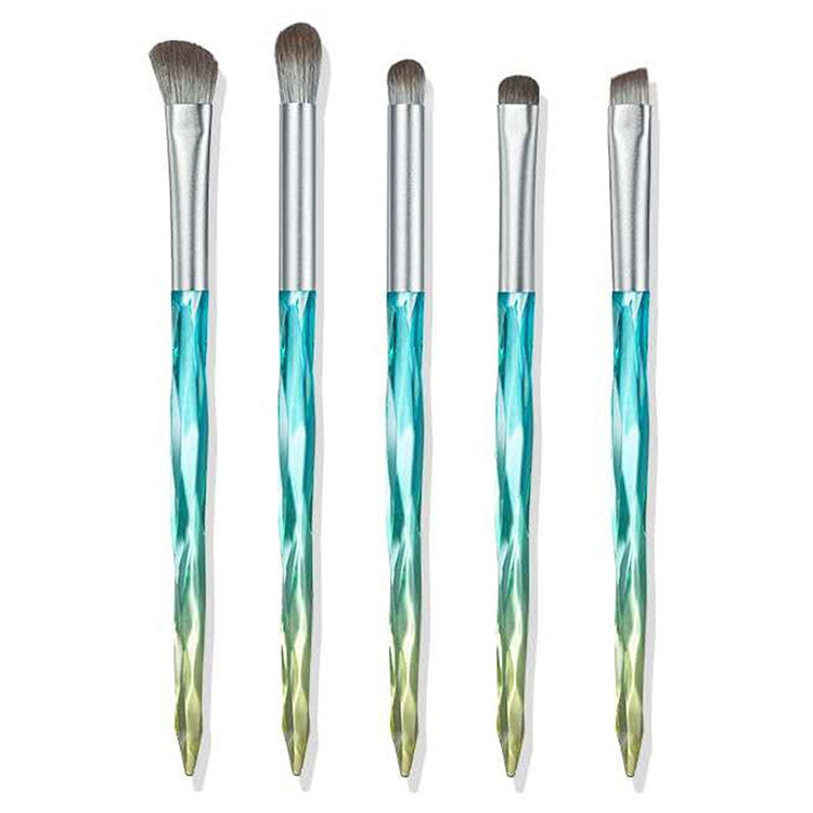 Pennello per trucco Pennello per capelli in fibra di seta di mais Lavaggio per trucco, Green Loose Powder Brush, Pink Loose Powder Brush, 5 PCS Green Eye Shadow Brush, Green Loose Powder Brush+5 PCS Eye Shadow Brush                                     ...